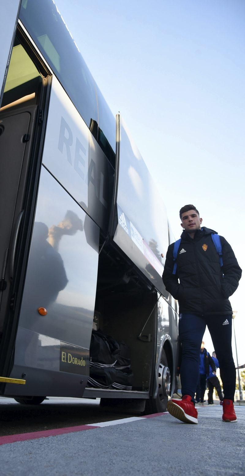 Salida hacia Pamplona del Real Zaragoza