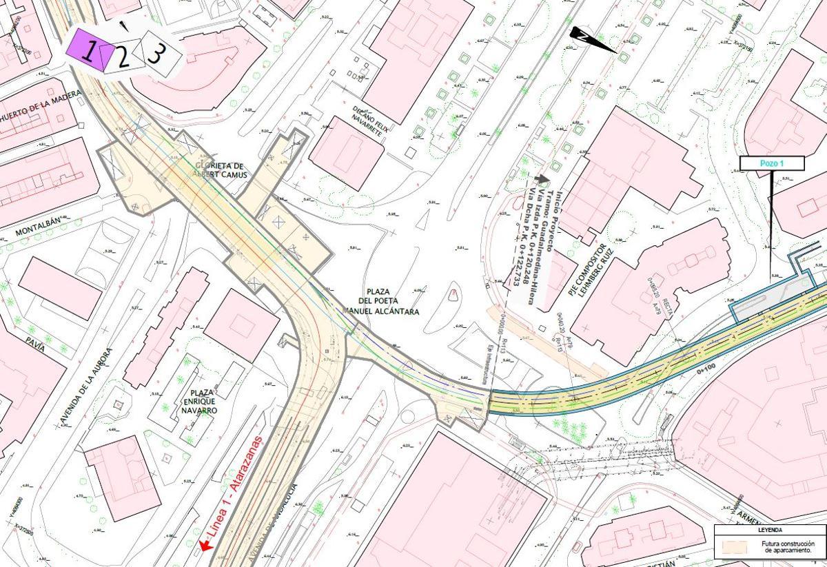 Así será el trazado del primer tramo de la línea del metro de Málaga hasta el Hospital Civil