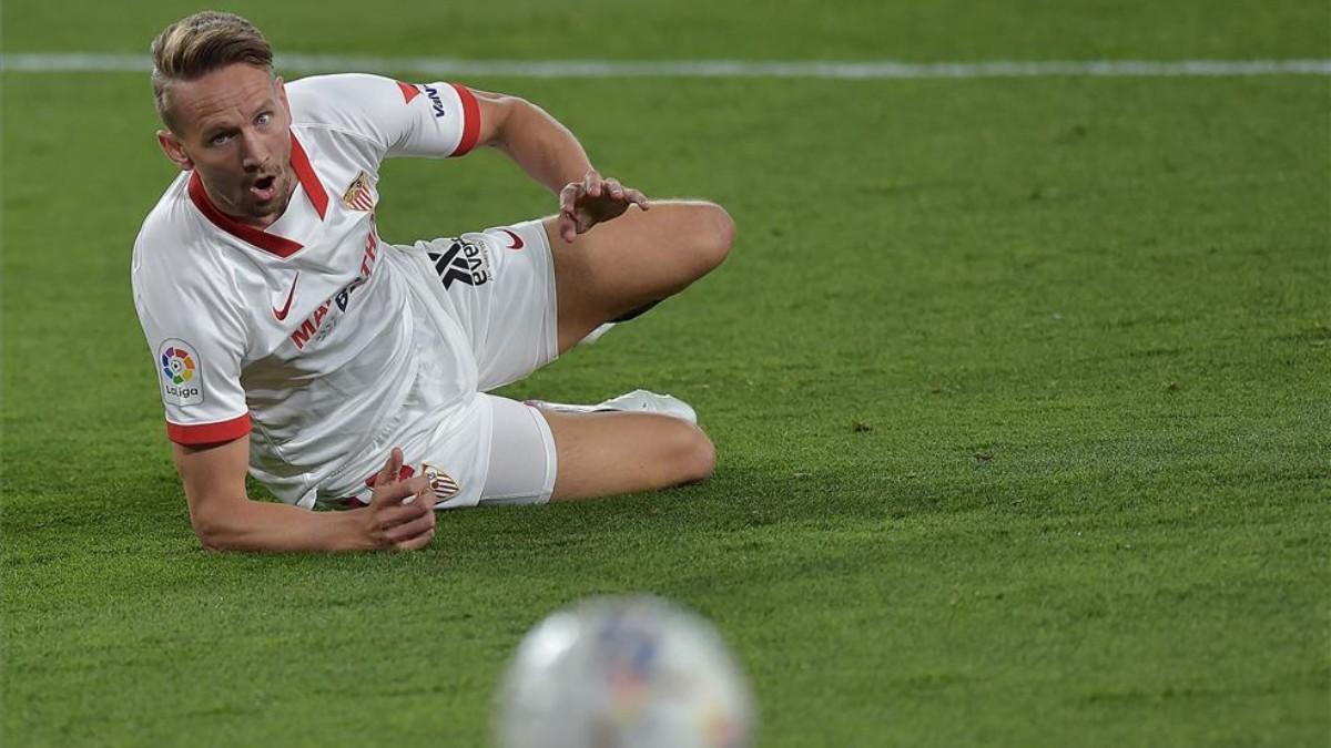 Luuk de Jong, durante el partido entre Athletic y Sevilla este lunes.