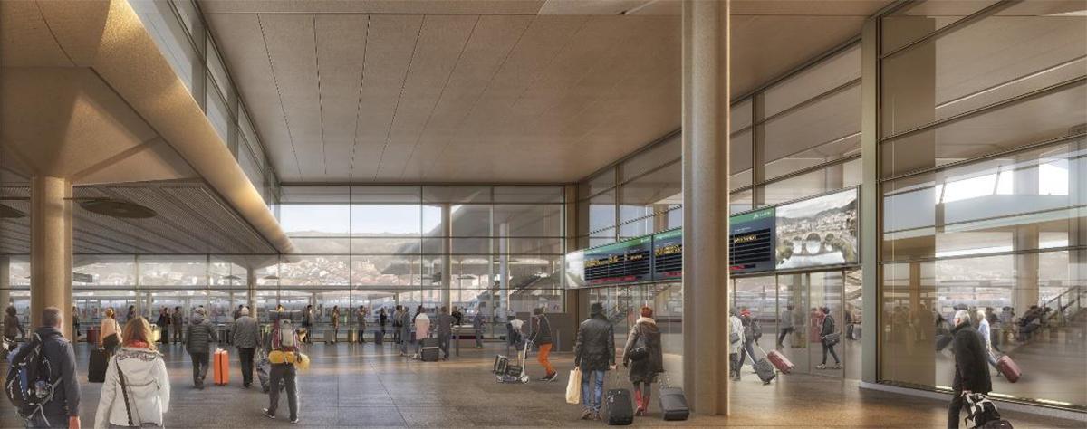 Interior de la estación intermodal