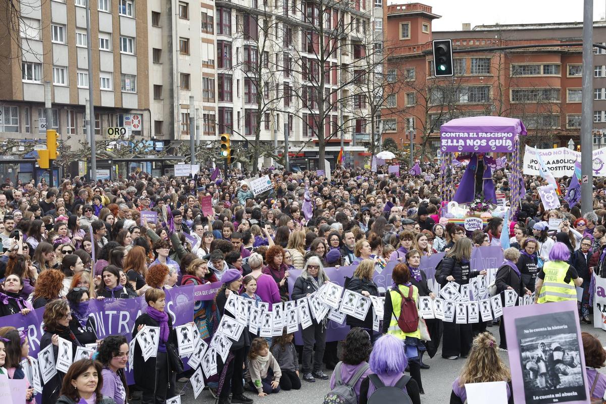 Manifestación del Día de la Mujer en Gijón, en 2025.