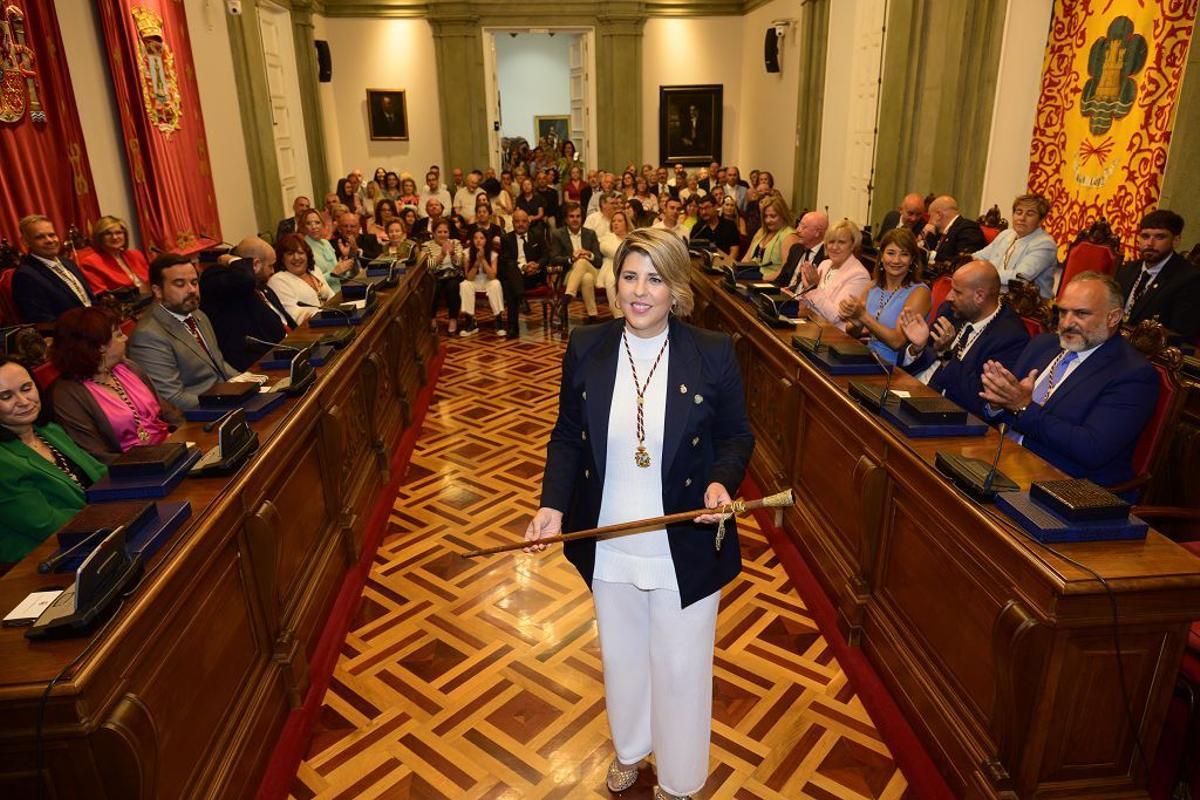 Noelia Arroyo, durante su toma de posesión como alcaldesa de Cartagena.