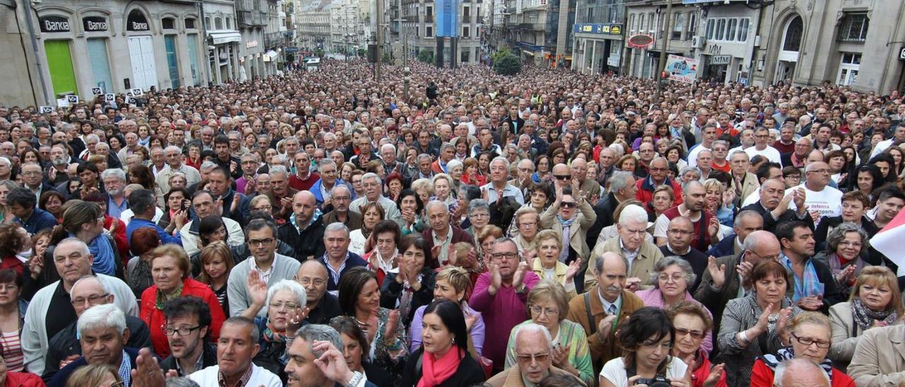 Manifestación en defensa de Peinador, en junio del año 2013.