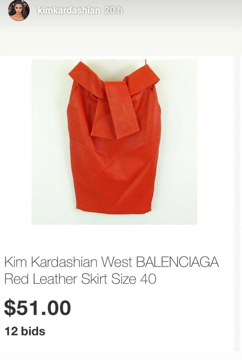 Falda de Balenciaga de Kim Kardashian