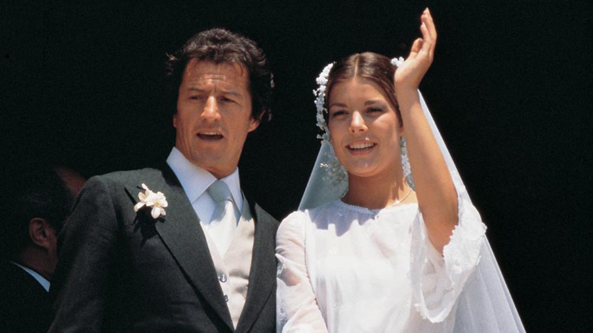 Philippe Junot y Carolina de Mónaco, el día de su boda
