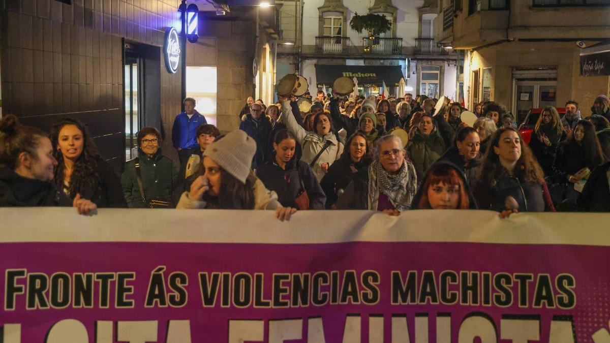 La manifestación organizada esta nocheen Vilagarcía.