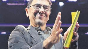 El fundador de Podemos, Juan Carlos Monedero, durante el acto de clausura de la Universidad de Otoño del partido en noviembre de 2022.
