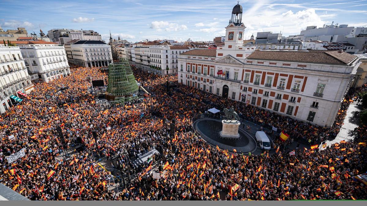 Cientos de miles de personas acuden a las manifestaciones convocadas por el PP contra la amnistía