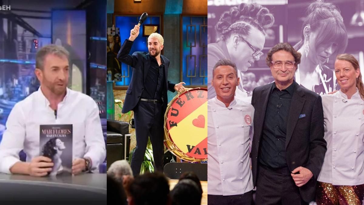 'La revuelta' vuelve con fuerza, pero sin poder con 'El Hormiguero', que lidera antes de ceder el trono a 'MasterChef Celebirty'
