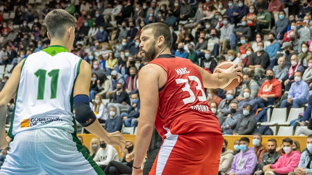 Marc Gasol, durante un partido del Bàsquet Girona