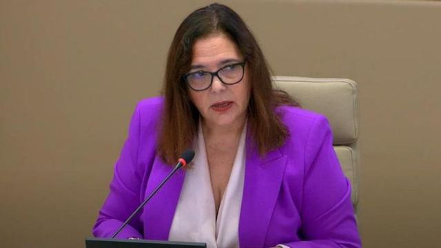 La consellera de Salud, Manuela García, ayer en el Parlament.