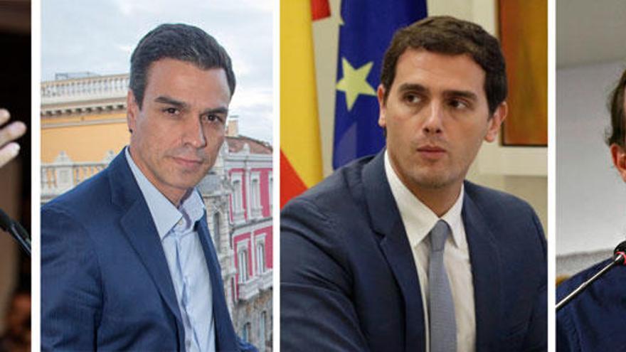 Mariano Rajoy, Pedro Sánchez, Albert Rivera y Pablo Iglesias.