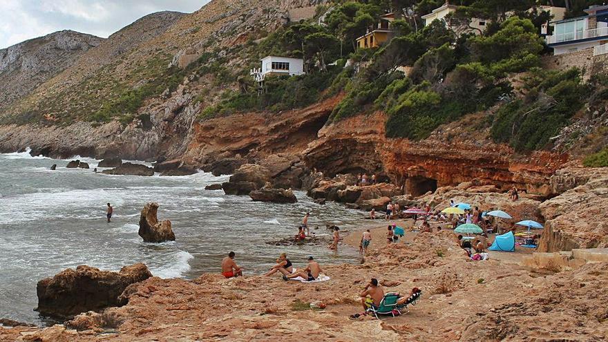 La playa de les Arenetes de Dénia durante un día de temporal del pasado verano.