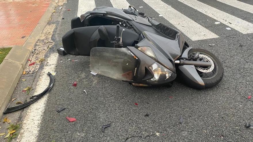 Así quedó la moto tras el siniestro