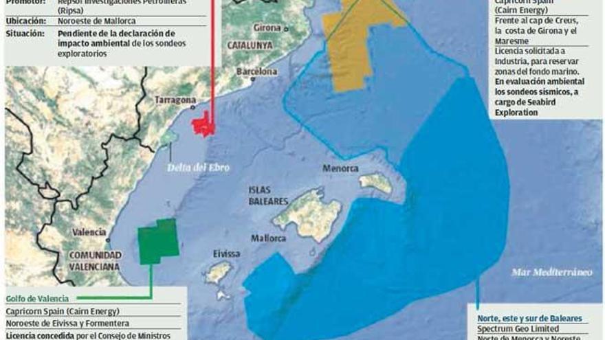Proyectos petrolíferos en marcha en el entorno de Baleares