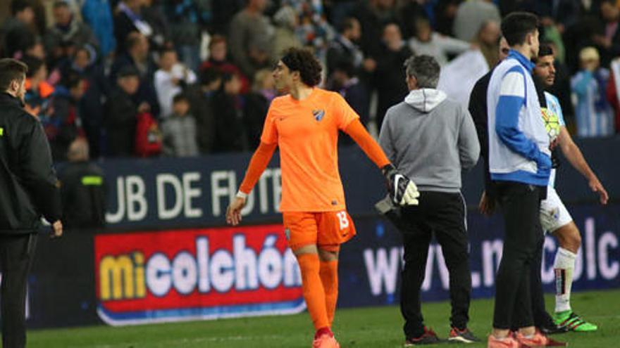 Ochoa, al término del partido con el Sporting.