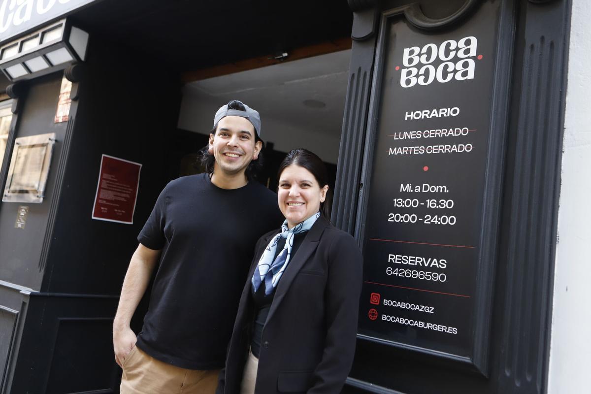 Boris Hernández y Paola Petroceli, propietarios del restaurante Boca Boca en Zaragoza