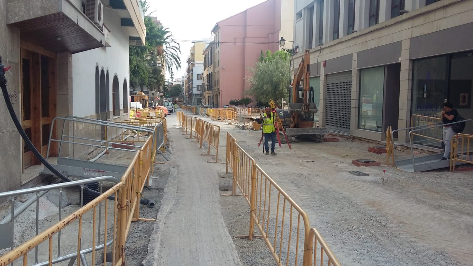Así están las obras de las calles que rodean el Ayuntamiento de Gandia