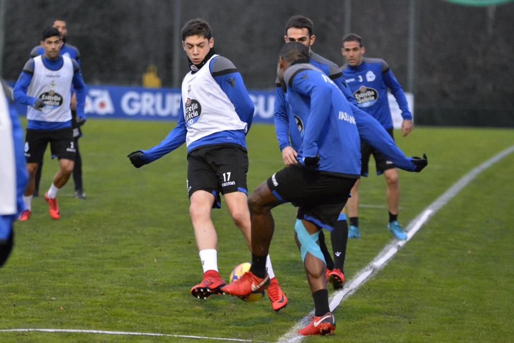 Fede Cartabia ha sido la única ausencia en el entrenamiento de esta tarde en Abegondo.