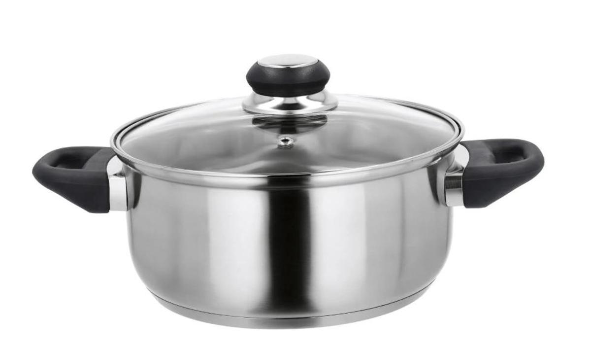 Olla de acero inoxidable.