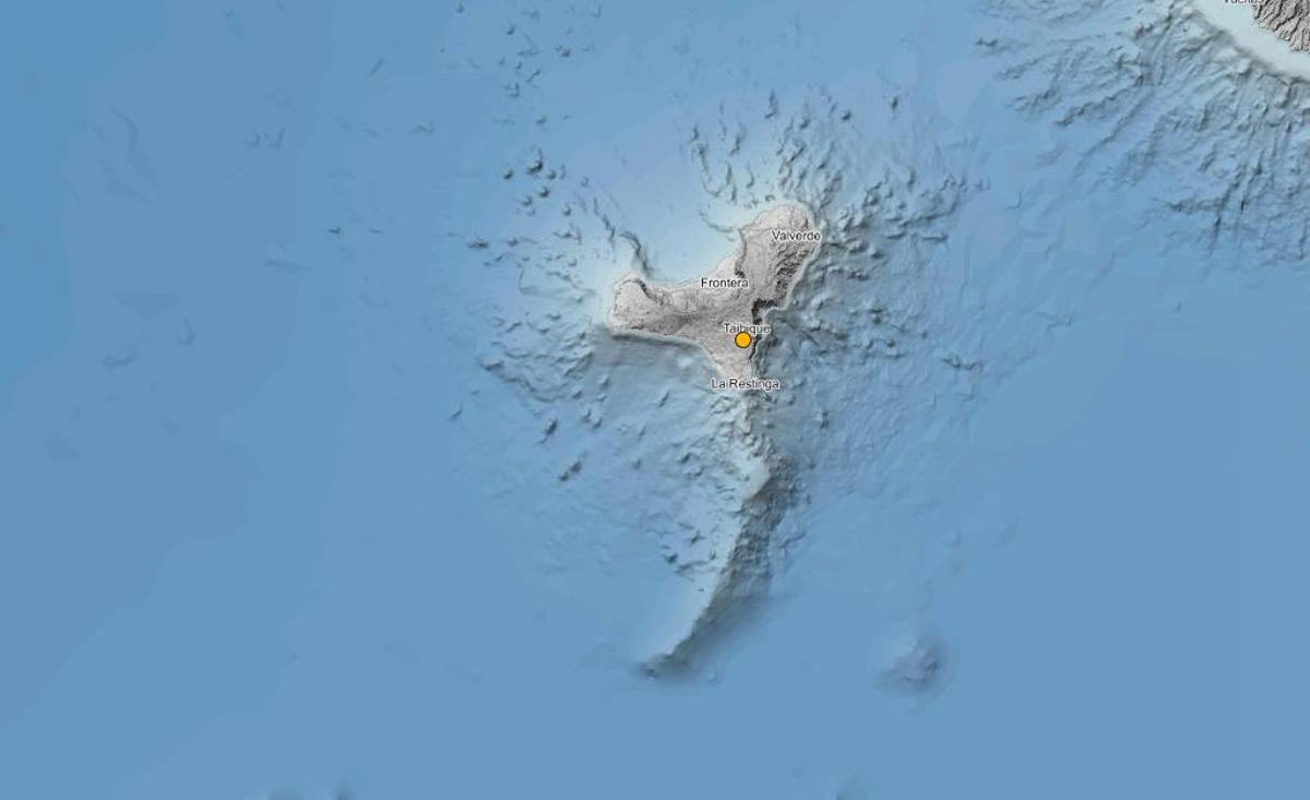 Señal del terremoto notificado en la isla de El Hierro.