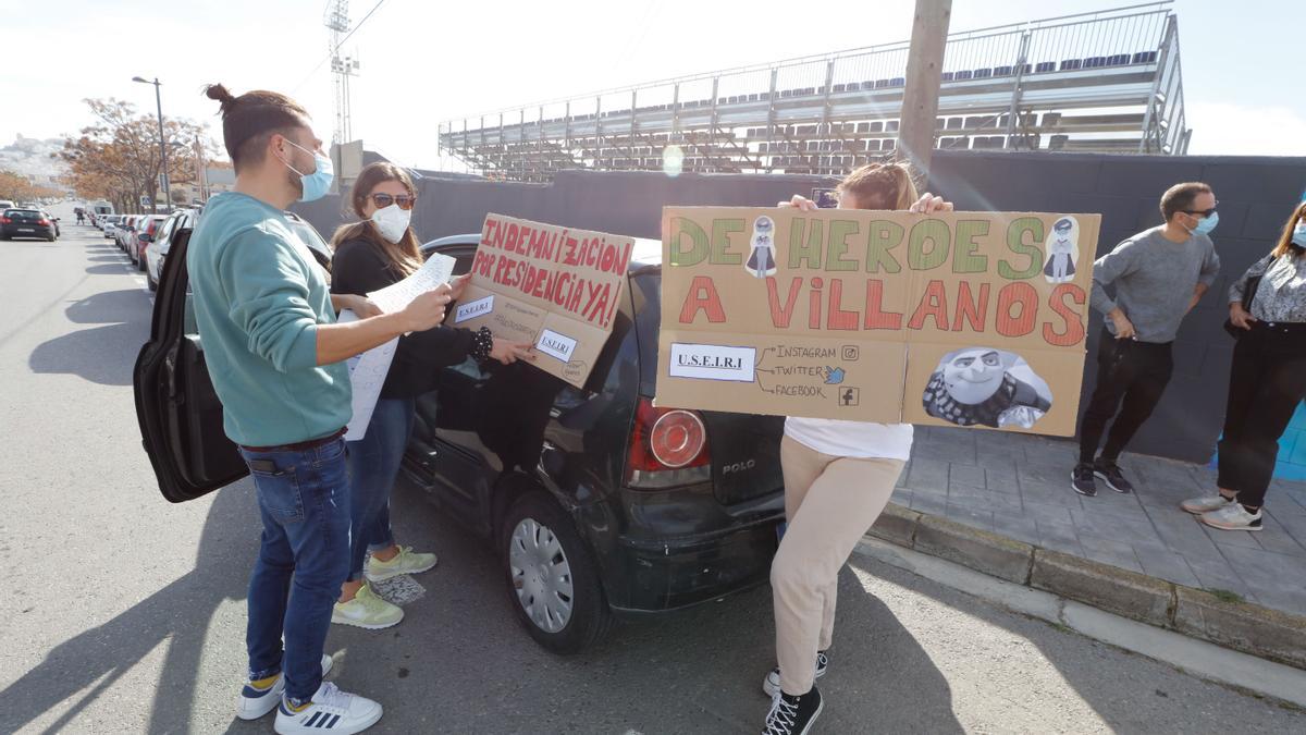 Protesta de los sanitarios de Ibiza.