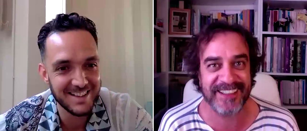 C. Tangana y Pedro Feijoo durante la entrevista
