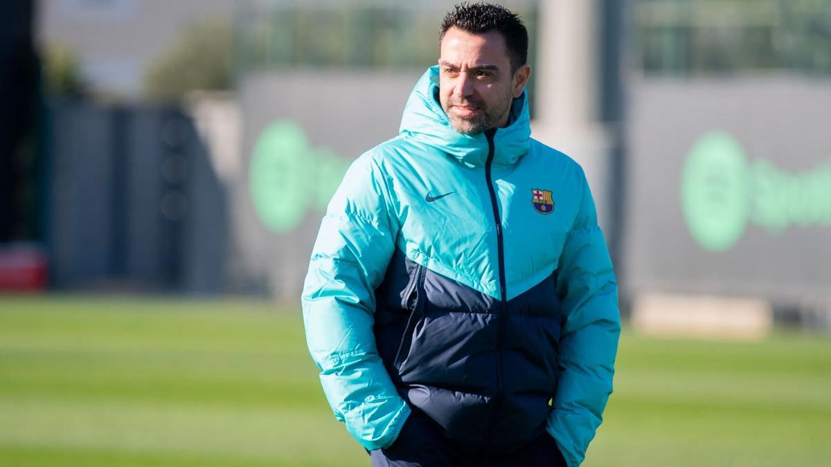 Xavi, en el primer entrenamiento del Barça tras las vacaciones mundialistas.