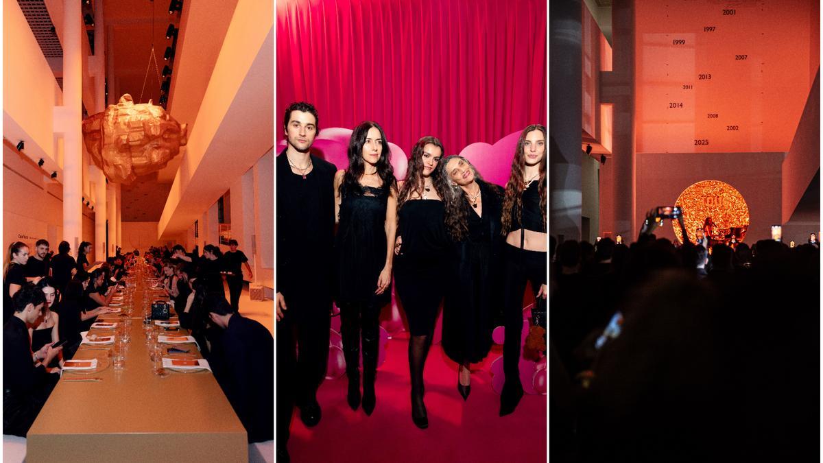 Tres moments de la celebració del 40è aniversari de Tous, ahir nit a Barcelona