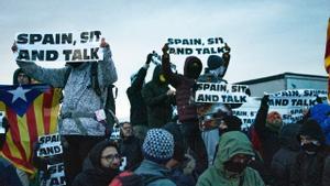 La protesta de Tsunami Democràtic en la frontera el 11 de noviembre de 2021