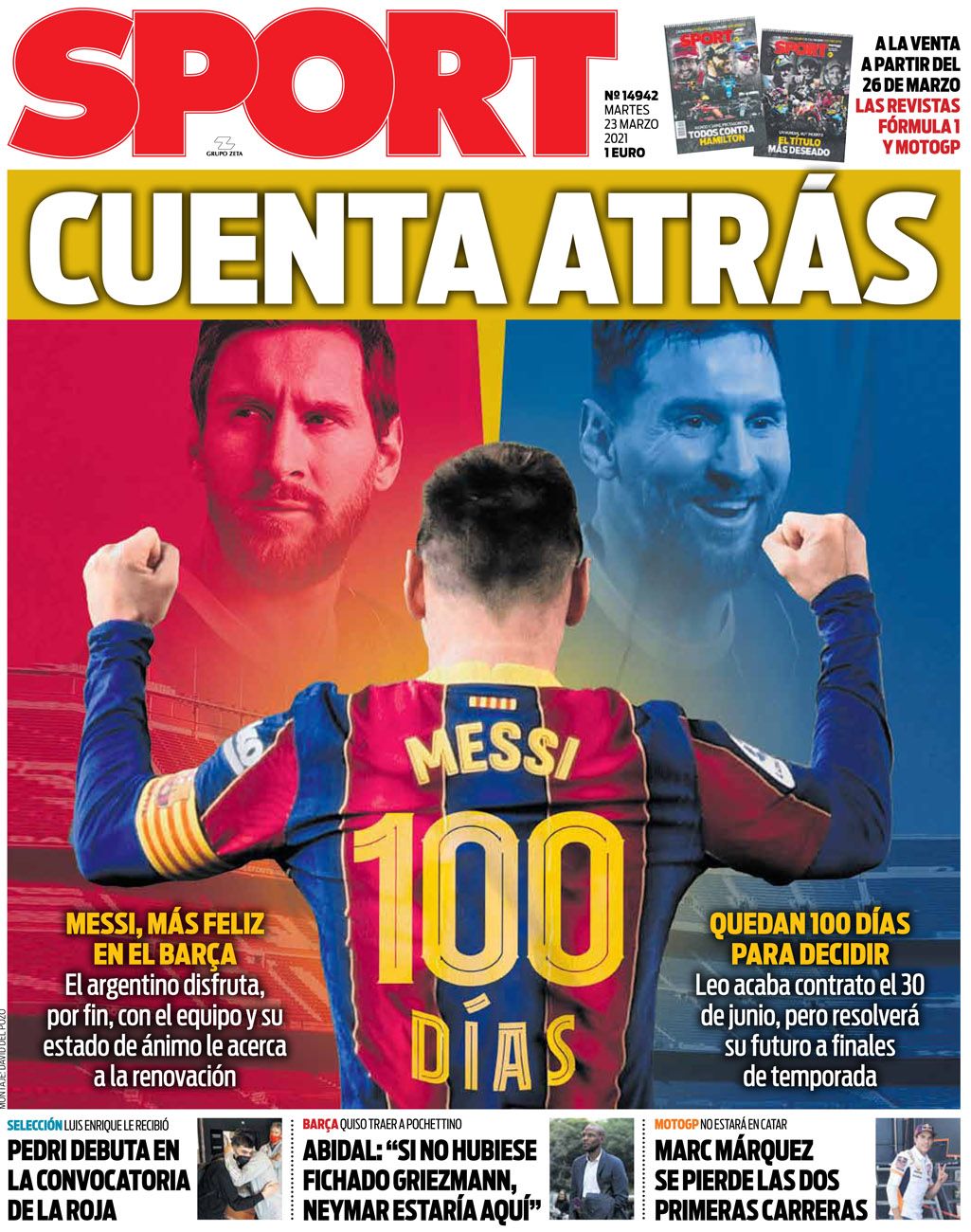 Esta es la portada del SPORT