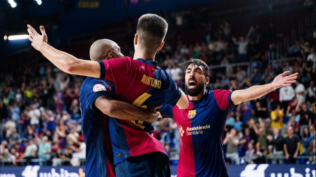 Jugadores del Barça de Futsal