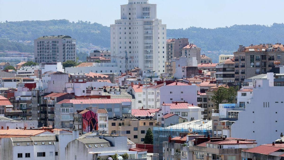 Vista general Vigo de edificio de la Ciudad de la Justicia. Cidade da Xustiza