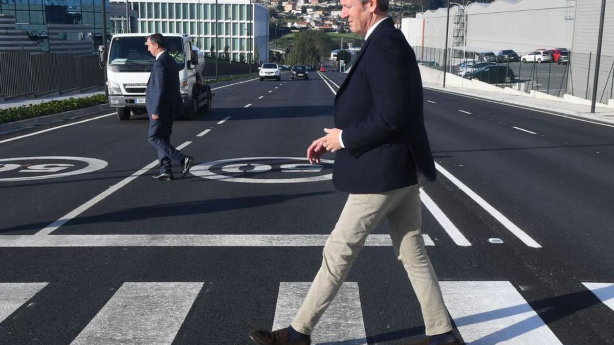 Rueda cruza un paso de cebra de la avenida.   | // CARLOS PARDELLAS