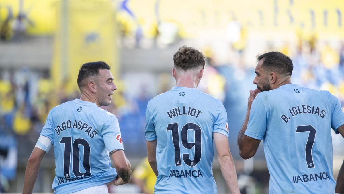 Iago Aspas, Williot Swedberg y Borja Iglesias formaron el tridente de ataque más utilizado por Claudio el pasado curso (seis veces).