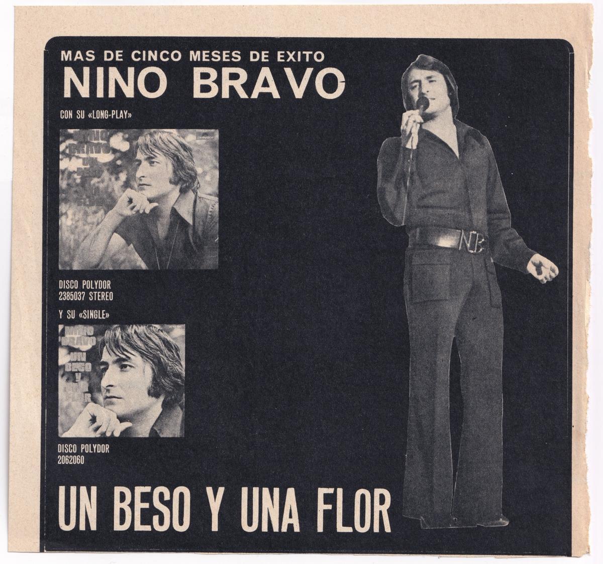 Publicidad del disco y el single "Un beso y una flor".