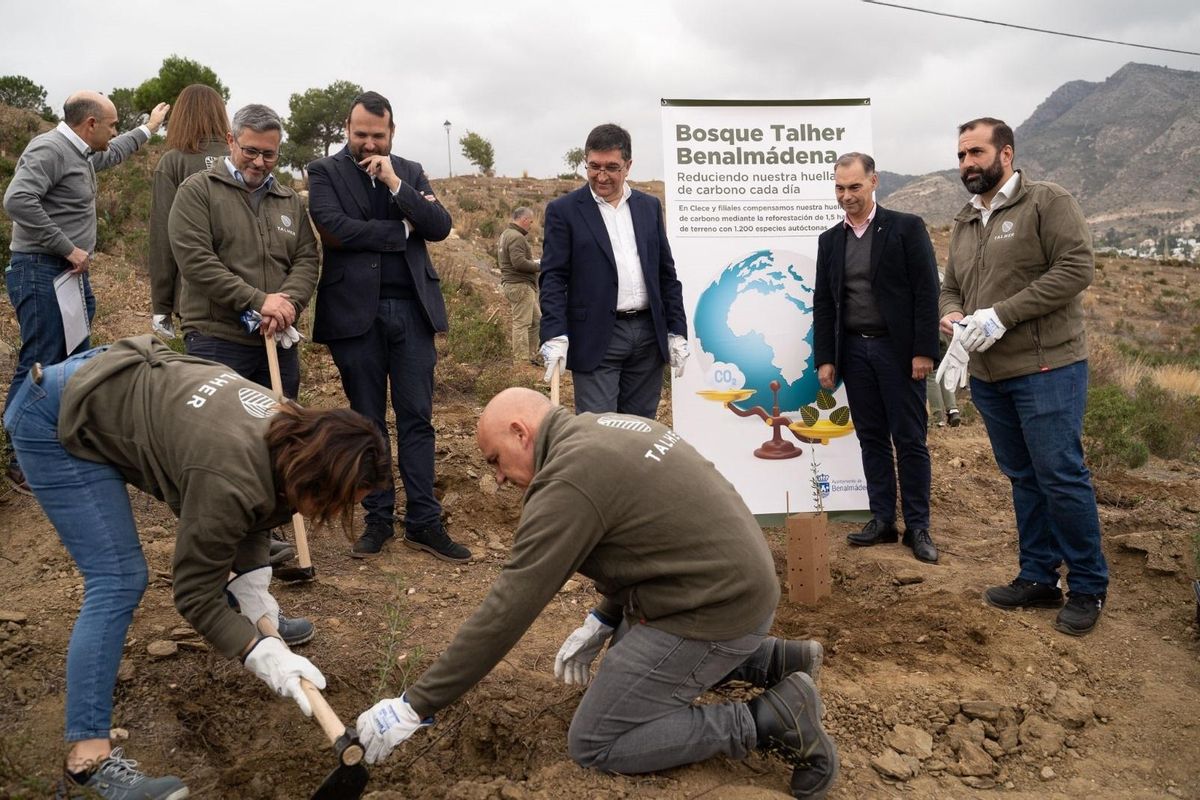 Los directivos y representantes de las empresas y el Consistorio sembraron 30 plantas.