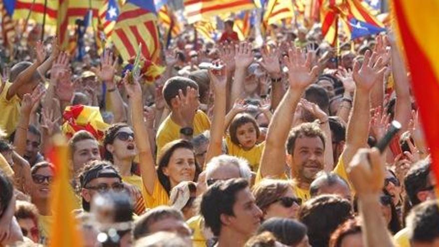 La Diada de l&#039;11 de setembre del 2014, quan l&#039;ANC va organitzar la «V» per la Diagonal i la Gran Via.