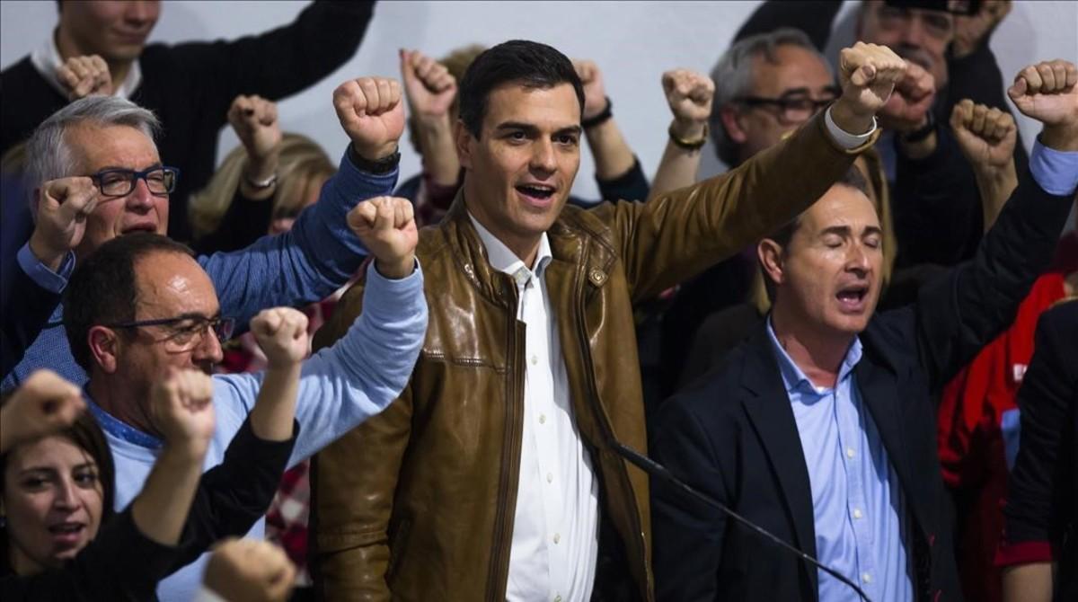 Pedro Sánchez, en su encuentro con militantes en Castellón.