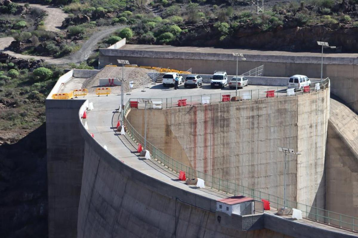 Trabajos preliminares de Salto de Chira en el muro de la presa de Soria