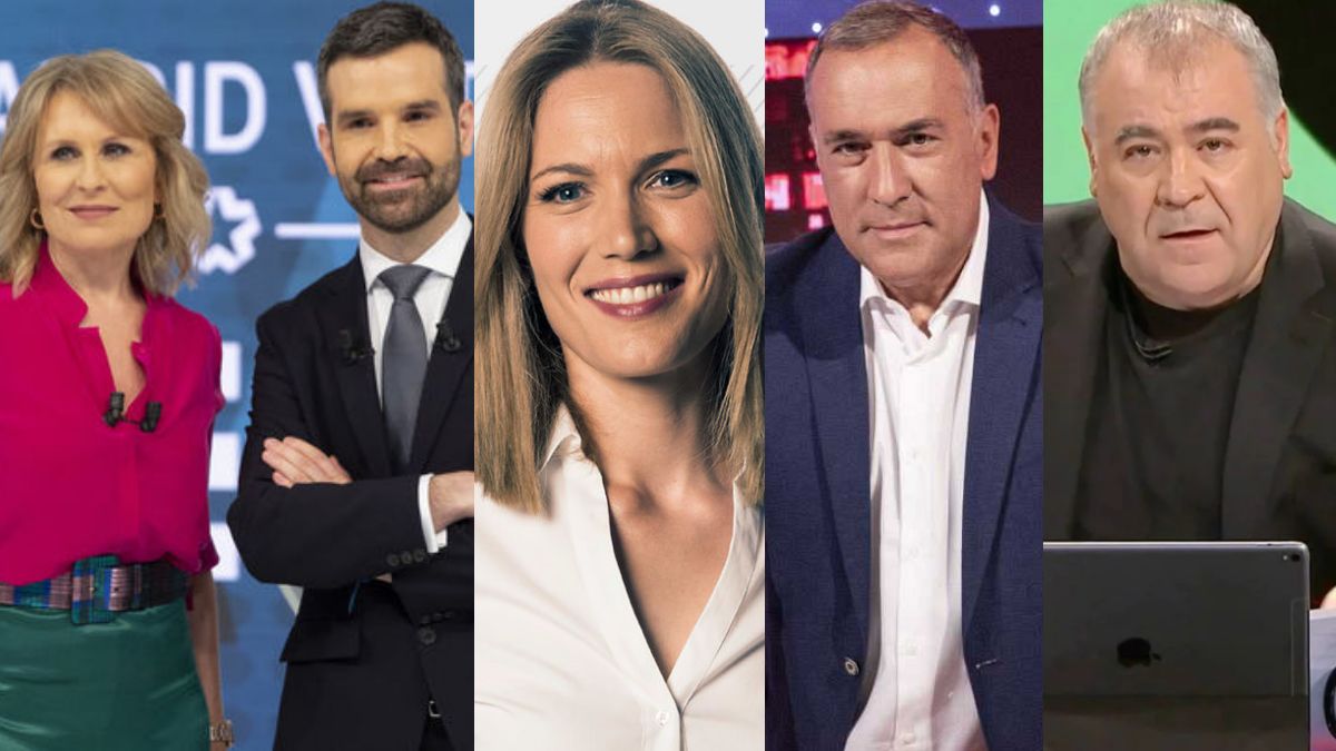 Los presentadores de las distintas coberturas del debate con todos los candidatos a las elecciones madrileñas