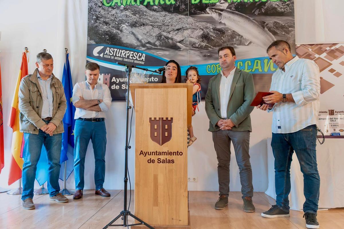 Por la izquierda, José Ramón Feito, Fernando Cosmea, Cristina Fernandes, Sergio Hidalgo y Enrique Berrocal, durante el acto.