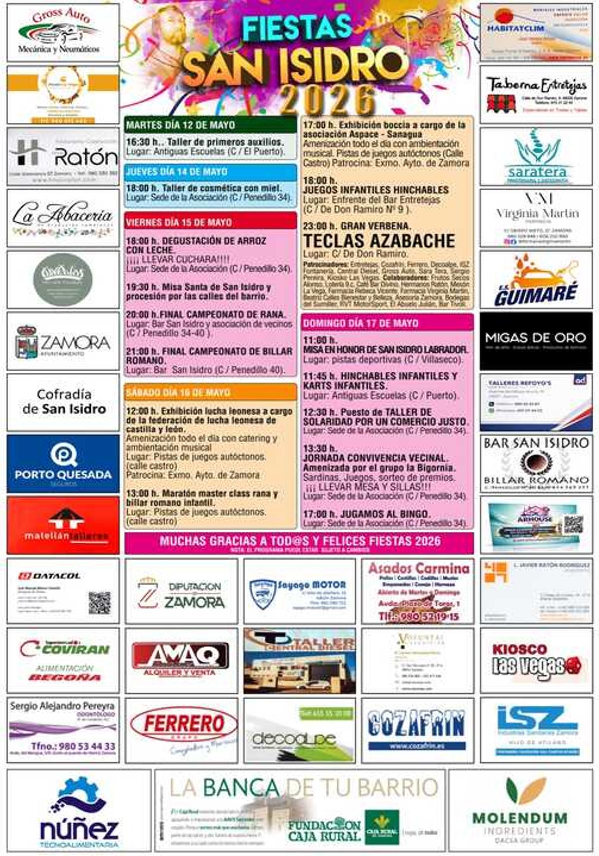 Cartel fiestas de San Isidro, Zamora.