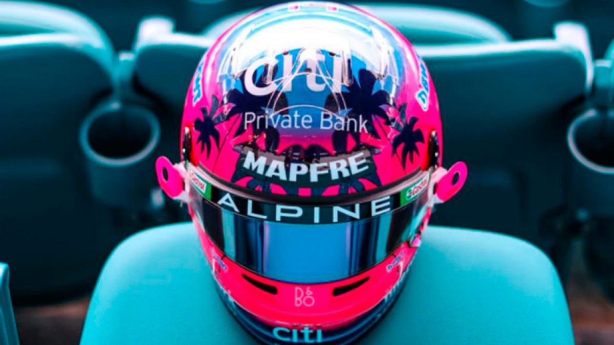 Imagen del casco que utilizará Fernando Alonso para Miami