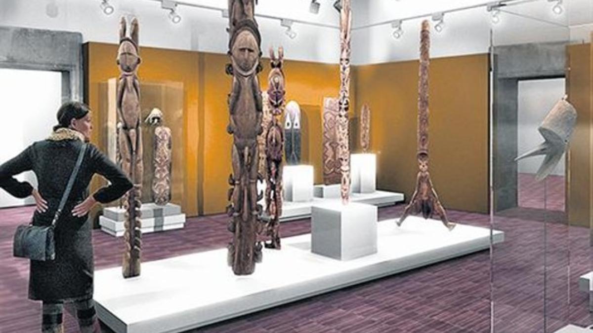 Primar la estética 8Recreación virtual de la futura sala dedicada a las culturas de Nueva Guinea.