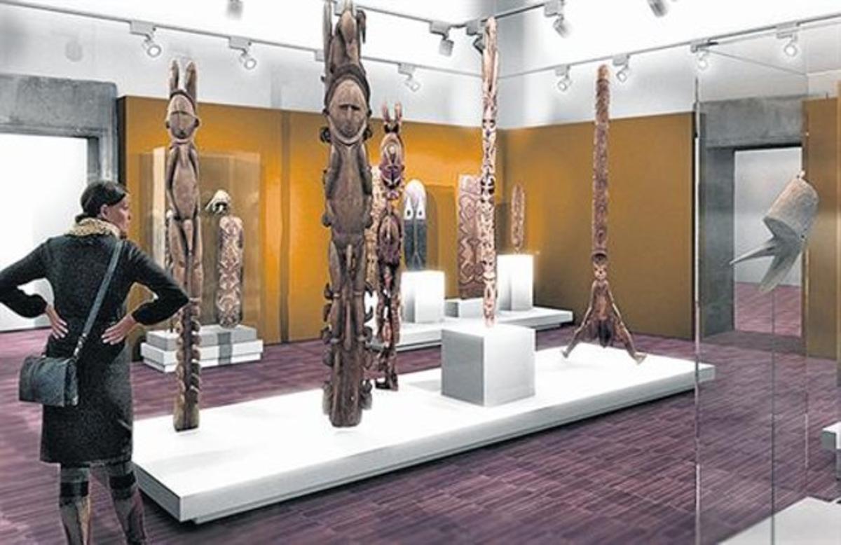 Prioritzar l’estètica 8 Recreació virtual de la futura sala dedicada a les cultures de Nova Guinea.