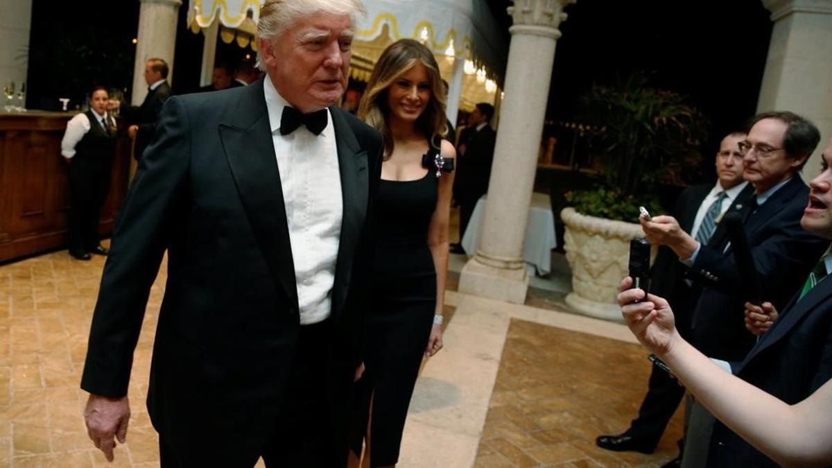 Trump y su esposa Melania en Mar-a-Lago.