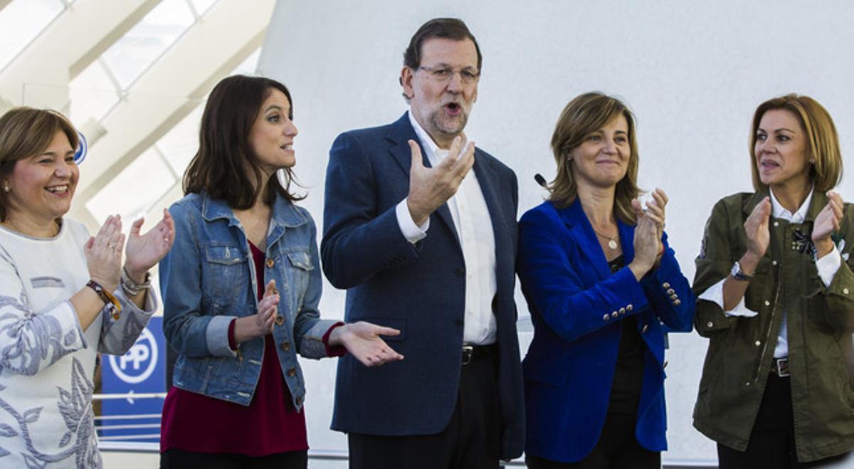 El president del Govern durant la presentació del programa electoral del PP a València aquest dissabte.