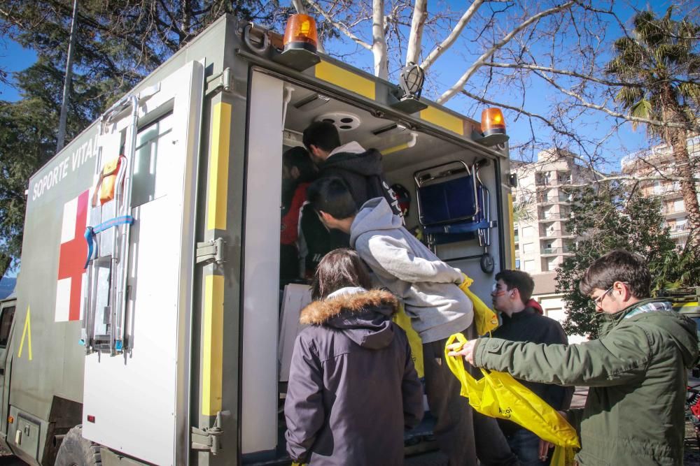 Un simulacro muy real para público escolar de Alcoy