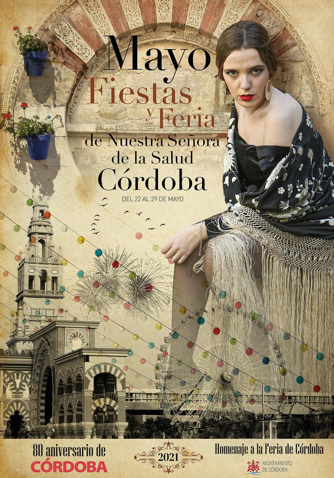 Cartel de Feria diseñado para celebrar el 80 aniversario de CÓRDOBA.